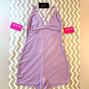 Cross Cross Purple Romper